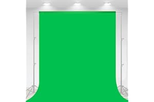 Aimosen 10 X 7 FT Green Screen Backdrop for Photography, Chromakey Virtual GreenScreen Background Sheet for Zoom Meeting, Cloth Fabric Curtain for Party Decor Video Studio Calls Streaming Gaming Photo