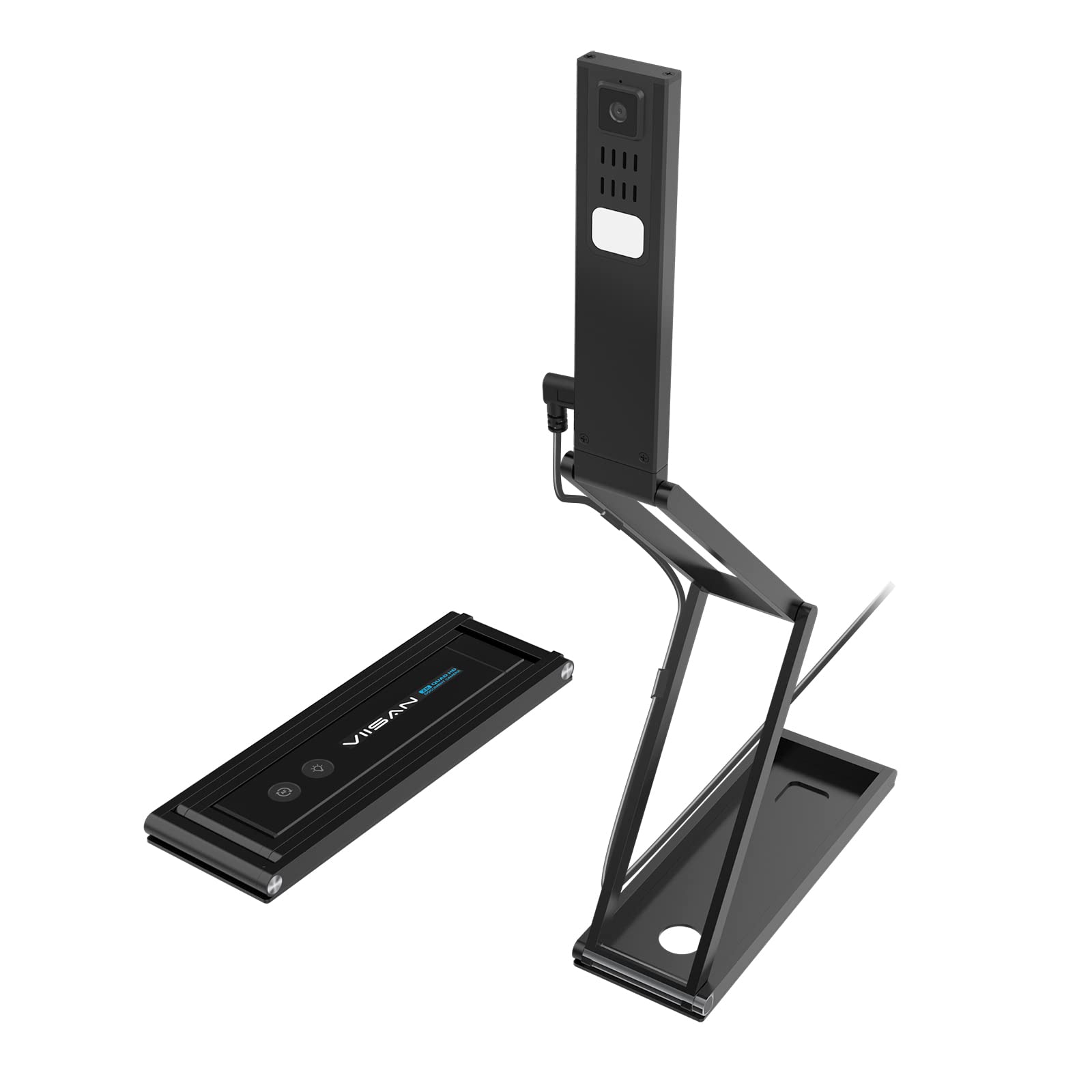 VIISAN P2U USB Document Camera & Webcam 2K with AutoFocus and Dual Microphone, 3-Level LED Lights, Image Invert Function, Fold, for Remote Teaching, Web Conference, Live Demo-Windows, macOS, Android