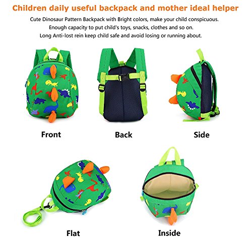 Kids backpack boys, dinosaur children backpack, Anti-lost children backpack, Toddler backpack for school, nursery, kindergarten, cute cartoon backpack for toddler kids boys and girls