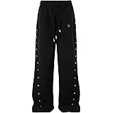 Aelfric Eden Wide Leg Sweatpants Womens Rivet Baggy Sweatpants Drawstring Casual Athletic Lounge Pants