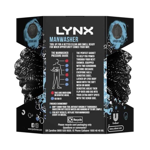 Lynx-2-Sided-Shower-Tool-with-2-Scrubbing-Options-Manwasher-Shower-Sponge-For-a-Better-Clean Lynx 2-Sided Shower Tool 1 piece