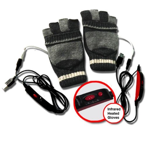 ValueRays® Heated Gloves, USB Heated Gloves, USB Fingerless Heated Gloves, Infrared Heated Gloves, Infrared Heat, Heated Mittens, Heated Computer Gloves, Cold Hands, Hand Warmer, ValueRays