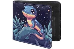 Coldinair Lizard Kids Wallet for Boys Novelty Leather Boys Wallet for Kids 4-12,Cartoon Credit Card Cash Id Holder Cool Slim Bifold Small Coin Purses for Youth Teenager