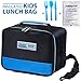 PINNACLE Insulated Reusable Lunch Bag, Thermal Lunch Tote, For Kids, Girls, Boys ,toddlers School Lunch Bag With BONUS GEL ICE PACK And MATCHING CUTLERY - 2 Way Zipper – BLUE (BLUE)