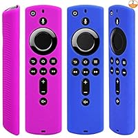 [2 Pack] Silicone Protective Case Compatible with Fire TV Stick 4K Remote (Blue and Purple)