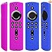 [2 Pack] Silicone Protective Case Compatible with Fire TV Stick 4K Remote (Blue and Purple)