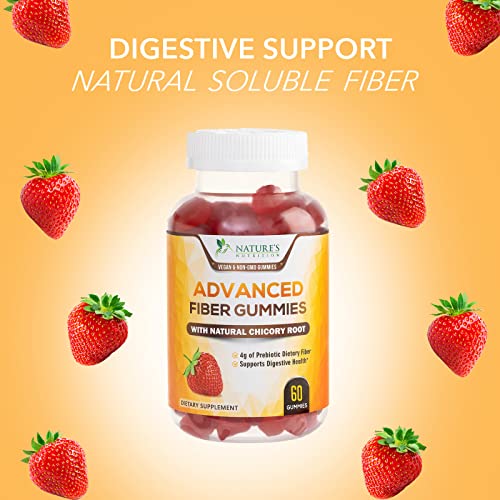 Fiber Gummies 4g, Daily Gentle Prebiotic Fiber Max Strength Soluble Fiber Gummy, Supports