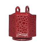 UnionBasic PU Leather Crocodile Pattern 360 Degrees Rotatable Remote Control Organizer, Spinning Mail/Media Desktop Organizer Caddy Holder (Red)