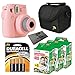 Fujifilm Instax Mini 8 Film Camera with 3-Pack Instant Film, Case, Pack of AA Batteries and Lens Cleaner Cloth, Pink