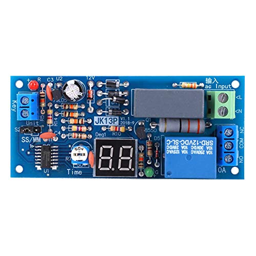 Fafeicy 220V AC Delay Timer Relay Module Adjustable 1-99s 1-99min with Digital Display Potentiometer Knob for Industrial Automation Control Timer Relay Switch