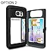 TORU CX PRO Compatible with Samsung Galaxy S7 Wallet Case - Protective Dual Layer with Hidden Card Holder, ID Slot Hard Cover & Mirror - Metal Slate