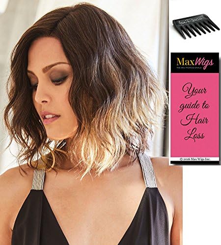 Evanna Lace Front Color Rose Gold - Rene of Paris Wigs Women's Beach Wave Partial Monofilament Synthetic Shoulder Length Bob Bundle with MaxWigs Costume Wig Care Guide