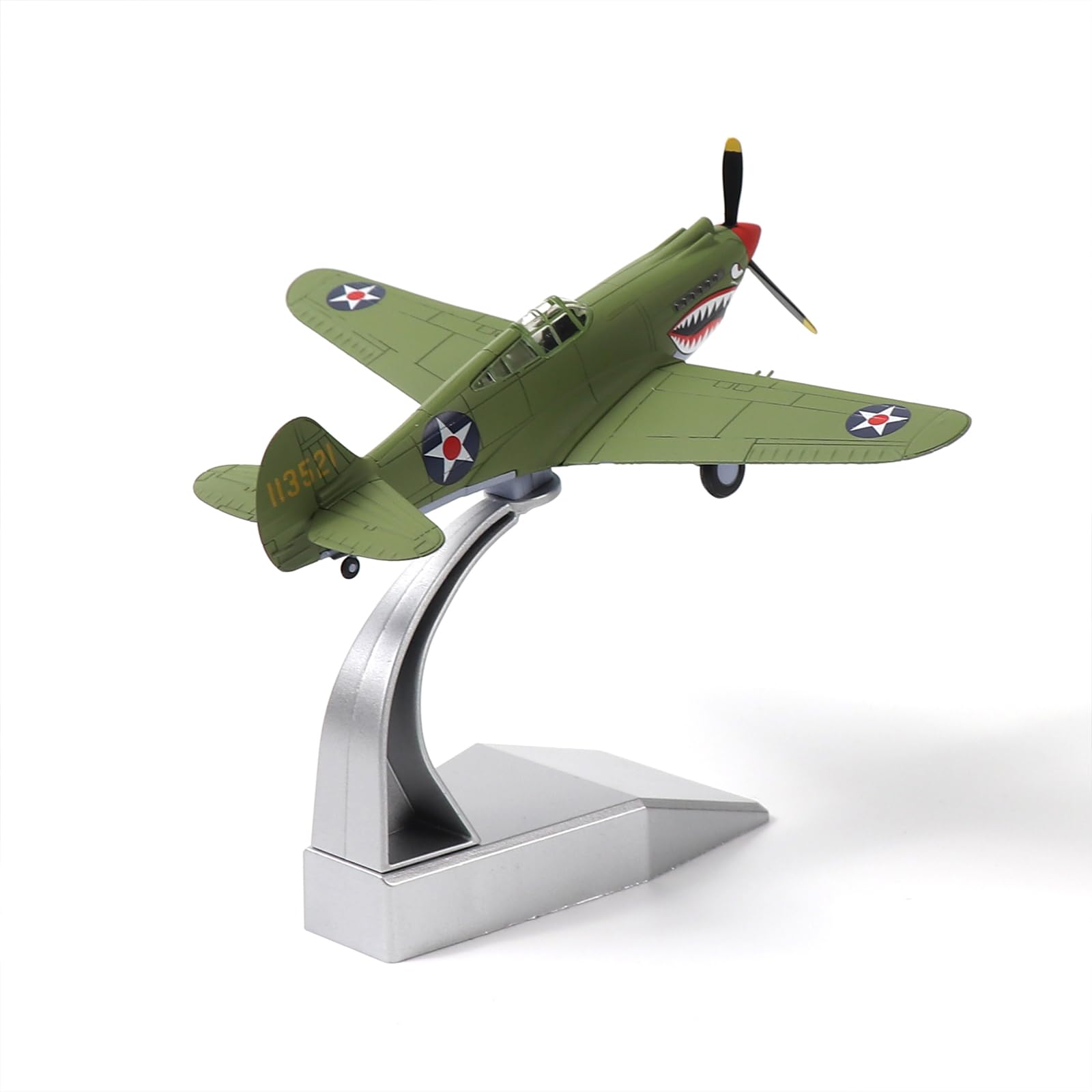 NUOTIE P-40E Tomahawk 1/72 Scale Diecast Metal Construction Fighter WWII Kittyhawk IA Military Simulation Vintage Aircraft Pre-Build Model with Stand for Collections or Creative Gift
