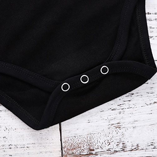 Baby Boys Girls Letter HAPPY Birthday Daddy Romper Outfit Clothes Cuekondy Summer Newborn Infant Toddler Jumpsuit (Black 2, 3M) - Thumbnail 5