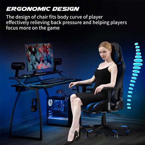 XVOLSPORT Massage Gaming Chair with Footrest Reclining High Back