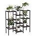 SONGMICS Bamboo Customizable Plant Stand Flower Pots Holder Display Utility Shelf Bathroom Storage Rack Shelving Unit Brown UBCB93BRthumb 1
