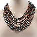 Gem Stone King 20 Inch Multicolor Simulated Shell Pearls Multi-Strand Twist Necklace