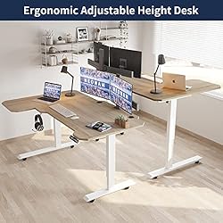HEONAM 59-Inch L-Shape Standing Desk, Electric