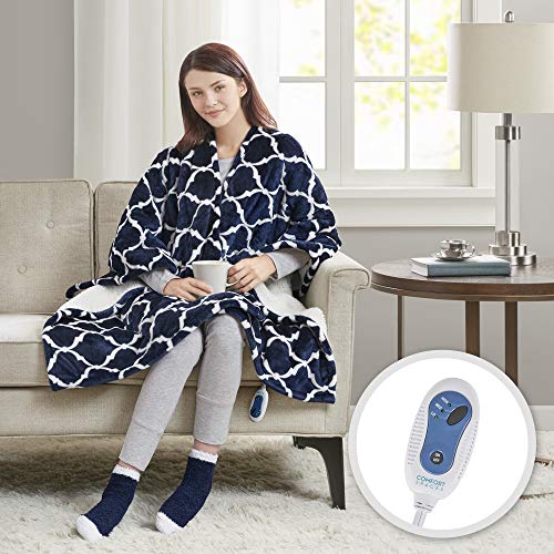 Comfort Spaces Plush to Sherpa Electric Blanket Shawl Shoulder, Neck