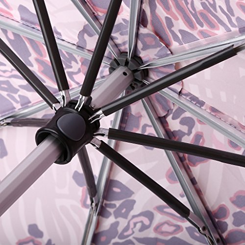 Kobold Compact Travel Sun Folding Umbrella UV Protection Light for Women Windproof Parasol Rain Umbrellas Pink Leopard Pattern