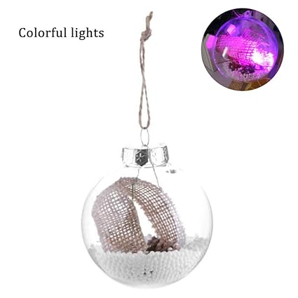 Mrinb Boule De Noël Transparente Avec Lumière Unique à