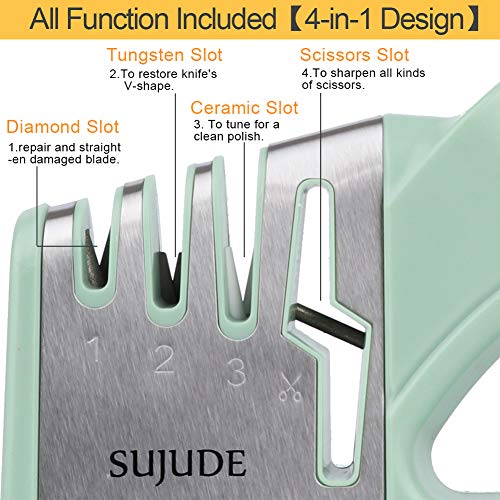 Knife and Scissor Sharpeners, Scissor Sharpening Tool, 4 Stages Knife