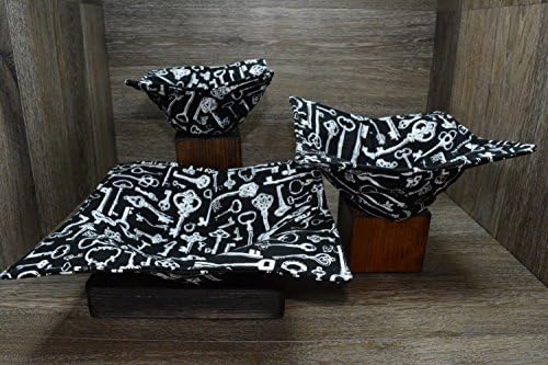 Microwave Bowl Cozies // Set of 3 // 1 Small Bowl Cozy // 1 Medium Bowl Cozy // 1 Dinner Plate Cozy // Vintage Keys