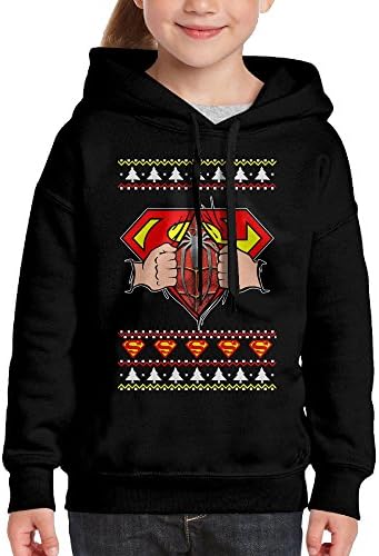 UTSTE Christmas Siperman Hoodies For Girls Youth Sweatshirt Medium