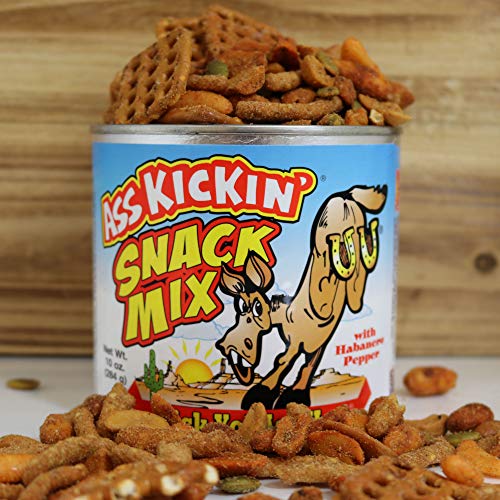 ASS KICKIN' Habanero Pepper Spicy Hot Peanut Snack Mix - 12oz - Hot Peanuts, Cashews, Rice Crackers, Sesame Sticks and Pretzels - Ultimate Spicy Gourmet Gift Peanuts - Try if you dare! - Thumbnail 3