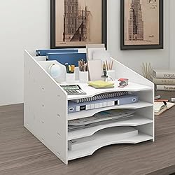 Natwind Office White Desktop Organizer Paper File