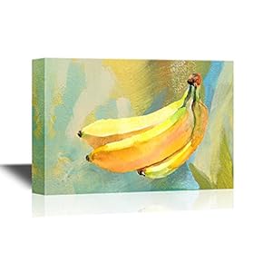 Fruits Canvas Wall Art - Fresh Bananas - Gallery Wrap Modern Home Art | Ready to Hang - 12x18 inches