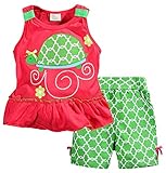 Fiream Little Girls Summer Cotton Short Set(2912TZ,3T)