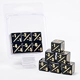 Premium MTG -1/-1 Counter Dice D6 - Pack of 6 - Amonkhet Edition Black and Gold - Hedral - Magic: The Gathering TCG CCG Wither Infect