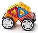 A Mustard Seed Toys Magnetic Tiles - 88 Large Pieces, Full Size, Kids Learn Colors, Shapes, and Patterns, Great Starter Set, Includes Wheels for Building Cars and a Ferris Wheel With Lights and Music