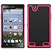 ZTE Lever Case, LK [Shock Absorption ] Impact Resistant Hybrid Dual Layer Armor Defender Protective Case Cover for ZTE Lever LTE (Hot Pink)