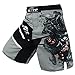 SOTF Men's Gray Sports Pants Tiger Muay Thai Boxing Shorts MMA Shorts (L)
