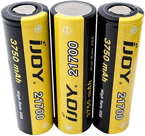iJoy 21700 Battery 3750 mAh 40 A 3.7 V High Performance Battery Flat Top Ideal for sub-ohm, steam, RC model building and powertool batteries.