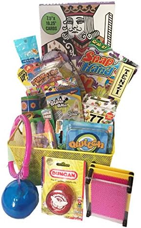Girl's Super Fun Summer Outdoor Gift Basket with Qwitch, Tenzi Dice Game and 77 ways to Play Tenzi Instructions, Jumbo Playing Cards - ideas for Easter Gift Basket for Girls Teens Tweens