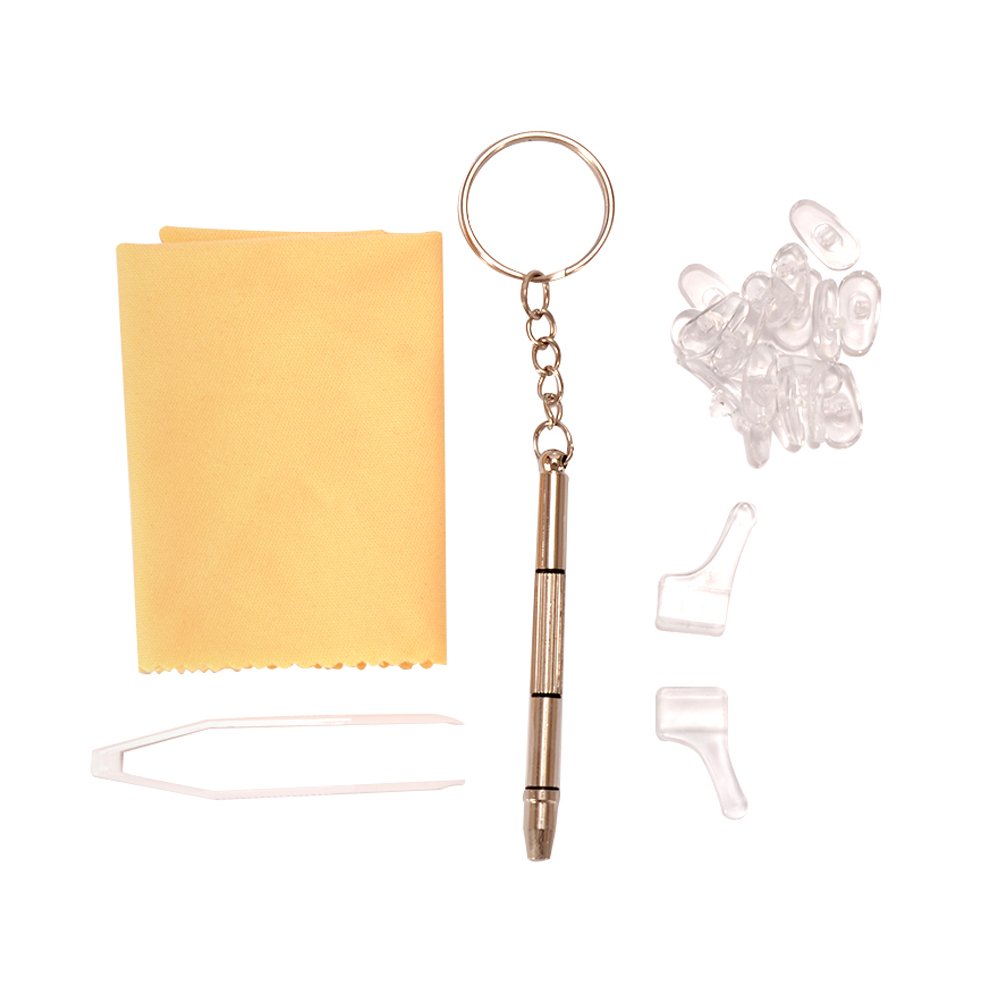 SHiZAK 700pcs Eyeglasses Sunglass Spectacles Tiny Screws Nut Kit & Silicone Nose Pads Assortment Repair Tool Set with Tweezer Micro Screwdriver