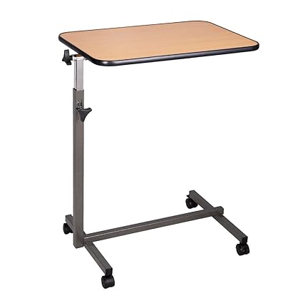 Laptop Food Tray Overbed Table Rolling Desk Hospital Over Bed With