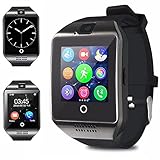 Bluetooth Smart Watch - Aeifond Touchscreen Smartwatch Smart Wrist Watch Sport Fitness Tracker Pedometer Watch With SIM TF Card Slot Camera for Android Samsung IOS iPhone Kids Women Men (Black)
