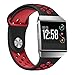 bayite Soft Silicone Sport Bands Compatible Fitbit Ionic Replacement Band Perforated Breathable Accessories Wristband Women Men Black/Red