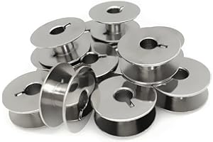 Fbshicung 50pk Metal"L" Bobbins Compatible with Sewing Machine Brother Baby Lock Juki- (55623S) - (SA159) - (H12413002)