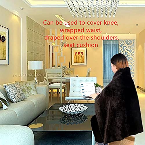 YGGKY USB Heated Shawl Electric Heated Blanket Plush Flannel Blanket with 3 Heat Level Setting for Car Office Home Travel - 120x80CM (Black)