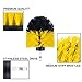 YIJINSHENG 3 Piece Medium and Stiff Brush with Drill Attachment Scrubbing Brushes for Cleaning Car Tires,Carpet, Kitchens,Bathrooms, Showers, Tubs, Boats Power Scrubber Kit (Yellow)