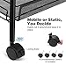 LANGRIA 5-Tier Basket Stand Kitchen Bathroom Trolley Full-Metal Rolling Storage Cart with Lockable Wheels 5 Side Hooks and Shelves Utility Mesh Wire 66 lbs. Weight Capacity (Black)