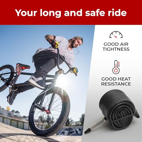 Fincci 20 BMX Inner Tubes - Pair of Inner Tubes Road Bike 20 x 1.75 x 1.95 x 2.1 Inch for BMX, Road Bike, Hybrid Bicycles - Presta Inner Valve 48mm - Pack of 2