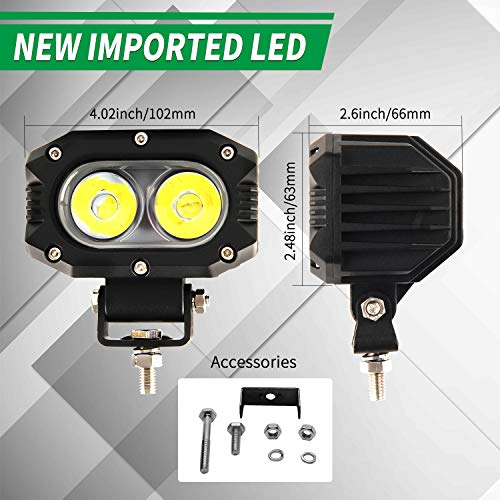 CO LIGHT 2019 LED Driving Lights 4inch 48W Flood Beam LED Work Light Fog Lights Pod Lights for Motor ATV Truck Boat Jeep Tractor Forklift 3 Years Warranty, 914Z-Flood-2pcs