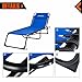 KingCamp Chaise Lounge Removable Pillow 3-Position Adjustable Chair Folding Patio Recliner for Camping Pool Beach Outdoor, Supports 300lbs, Blue, One Size