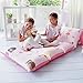 Butterfly Craze Floor Lounger Cover - Machine Washable Floor Mattress Cover - Versatile Seating & Sleeping Pad Alternative - Guest Bed Option for Sleepovers - King Size, Pink Ballerina
